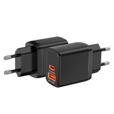 Incarcator retea Techsuit Duonix20W (CH2), Type-C, USB, Dual Travel Charger 20W, alb