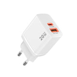 Incarcator retea Techsuit Duonix20W (CH2), Type-C, USB, Dual Travel Charger 20W, alb