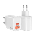 Incarcator retea Techsuit Duonix20W (CH2), Type-C, USB, Dual Travel Charger 20W, alb