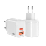 Incarcator retea Techsuit Duonix30W (CH1), Type-C, USB, Dual Travel Charger 30W, alb