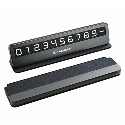 Techsuit Premium Phone Number Plate DialCraft (SN1), Parking Sign, Slim Design, magnetic Numbers, cu Adhesive, Negru
