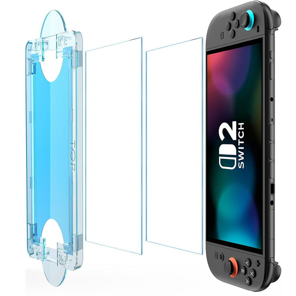Techsuit (2 pack) Premium Tempered Glass SwitchAura cu Applicator (NS1), pentru Nintendo Switch 2, 9H Resistant, Clear