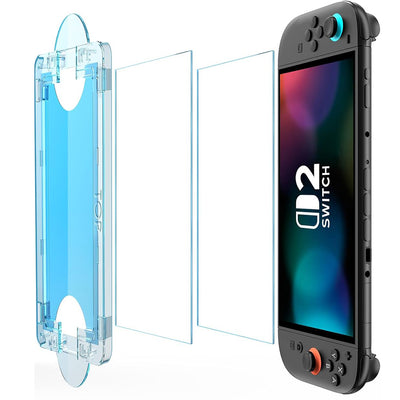 Techsuit (2 pack) Premium Tempered Glass SwitchAura cu Applicator (NS1), pentru Nintendo Switch 2, 9H Resistant, Clear