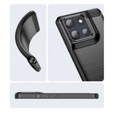 Husa pentru Motorola Moto G86, Techsuit Carbon Silicone, albastru