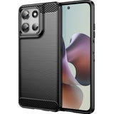 Husa pentru Motorola Moto G56, Techsuit Carbon Silicone, negru