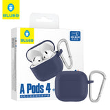 Husa casti pentru AirPods 4, Blueo Liquid Silicone Protect Case Navy