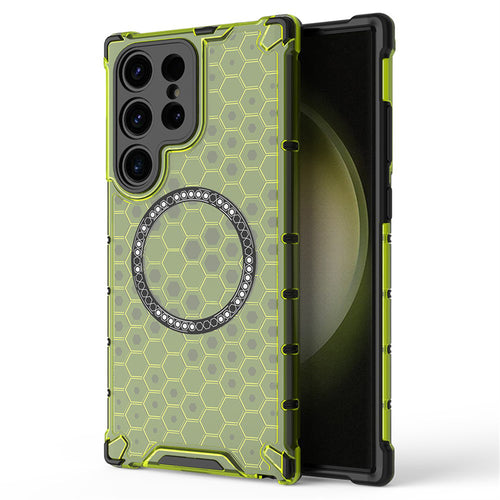 Husa pentru Samsung Galaxy S25 Ultra, Techsuit HoneyComb Shield MagSafe, verde