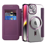 Husa pentru iPhone 14 Plus, Techsuit SmartMag Book Case, albastru