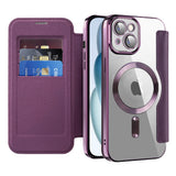 Husa pentru iPhone 15, Techsuit SmartMag Book Case, albastru
