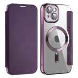 Husa pentru iPhone 15, Techsuit SmartMag Book Case, albastru