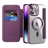 Husa pentru iPhone 14 Pro Max, Techsuit SmartMag Book Case, albastru