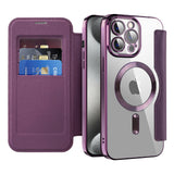 Husa pentru iPhone 15 Pro Max, Techsuit SmartMag Book Case, albastru