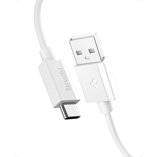 Cablu Spigen de date Essential EB6020AC (ACA08716), Incarcare rapida, USB to Type-C, 60W, 480Mbps, 2m, alb