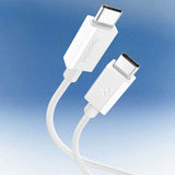 Cablu Spigen de date Essential EB6010CC (ACA08717), Incarcare rapida, 2x Type-C, 60W, 480Mbps, 1m, alb