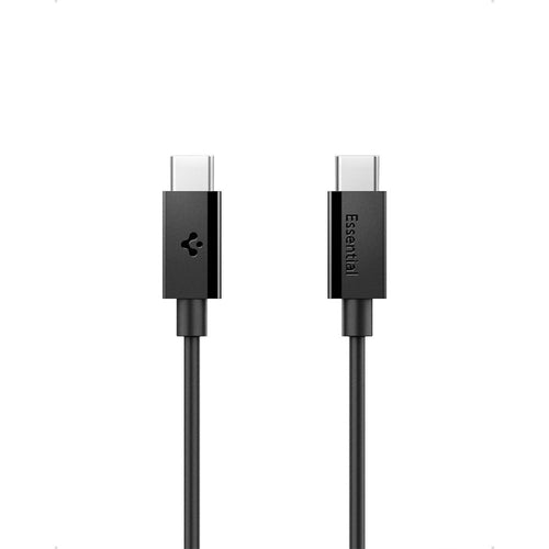 Cablu Spigen de date Essential EB6010CC (ACA08718), Incarcare rapida, 2x Type-C, 60W, 480Mbps, 1m, negru