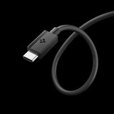 Cablu Spigen de date Essential EB6010CC (ACA08718), Incarcare rapida, 2x Type-C, 60W, 480Mbps, 1m, negru