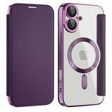 Husa pentru iPhone 16, Techsuit SmartMag Book Case, albastru
