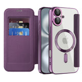 Husa pentru iPhone 16 Plus, Techsuit SmartMag Book Case, albastru
