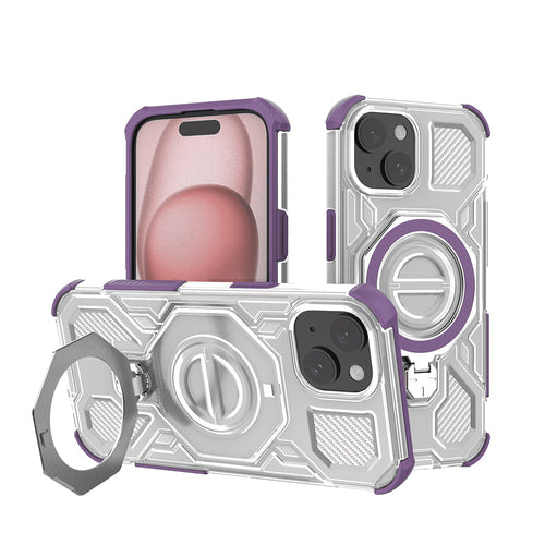 Husa pentru iPhone 15, Techsuit Carbon Shield PRO, mov