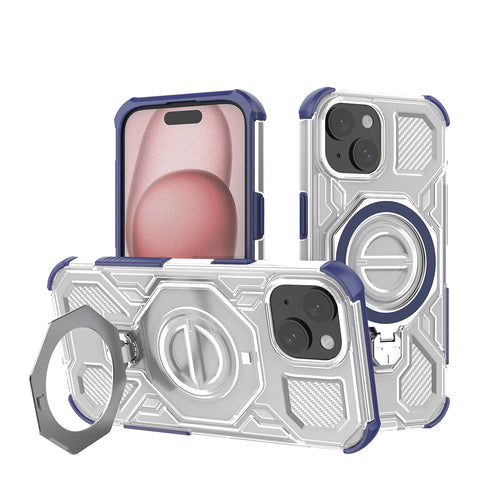Husa pentru iPhone 15, Techsuit Carbon Shield PRO, albastru