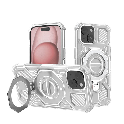 Husa pentru iPhone 15, Techsuit Carbon Shield PRO, alb