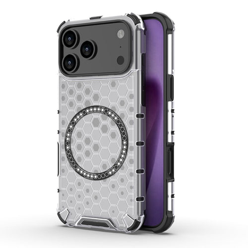 Husa pentru iPhone 17 Pro, Techsuit HoneyComb Shield MagSafe, alb