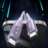 Cablu UGREEN de date L509 (45612), USB-C to USB-C, 5A, 100W, 0.5m, Nylon, gri