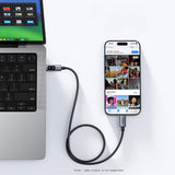 Cablu UGREEN de date L509 (45612), USB-C to USB-C, 5A, 100W, 0.5m, Nylon, gri