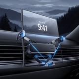 Suport auto Baseus (C40483401813-00), pentru Phone/Tablet, Piele Finish, Retractabil Arms, Auto Clamping, negru
