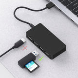 Hub USB Techsuit Docking station QuantumNode 4 in 1 (H16), USB-C to 4x USB 3.0, ABS, negru