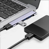 Hub USB Techsuit Docking station ZenithDock 4 in 1 (H13), USB-C to 3x USB 2.0, 1x USB 3.0, gri