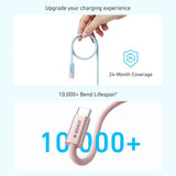 Cablu Anker de date Zolo (A8060H21), Type-C to Type-C, Ultra-Incarcare rapida, 240W, PD 3.1, Braided, Dirt-Free, 1m, alb