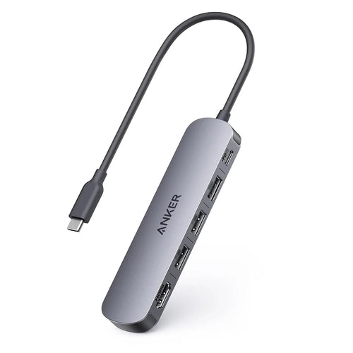 Hub USB Anker Docking station (A8357HA0), 5-in-1, USB-C, 2x USB 2.0, 1x USB 3.0, 4K HDMI, 5Gbps, 90W, negru