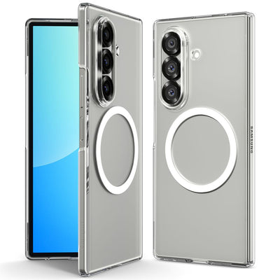 Husa pentru Samsung Galaxy Z Fold7, Spigen Air Skin MagSafe (ACS09545), Crystal Clear/Alb