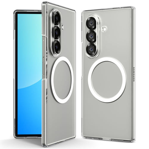 Husa pentru Samsung Galaxy Z Fold7, Spigen Air Skin MagSafe (ACS09545), Crystal Clear/Alb