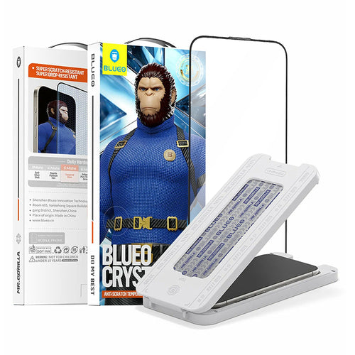 Folie de protectie pentru iPhone 16 Pro Max, Blueo Crystal Anti-Scratch Glass cu Applicator