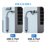 Hub USB Techsuit Docking station DataBridge 7 in 1 (H6), USB, Type-C to USB 3.0, 4x USB 2.0, 2x Type-C, gri