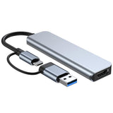 Hub USB Techsuit Docking station DataBridge 5 in 1 (H7), USB, Type-C to USB 3.0, 2x USB 2.0, SD/TF Card, gri