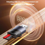 Cititor de carduri Yesido Card Reader (GS36), USB, High-speed, Aluminum Alloy, Support 1TB, Plug and Play, TF Card, negru