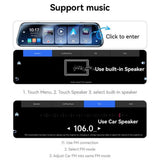 Yesido Rearview Mirror cu Dash Cam (KM24), Carplay, Android Auto, AirPlay, BT5.2, reglabil Camera, Negru
