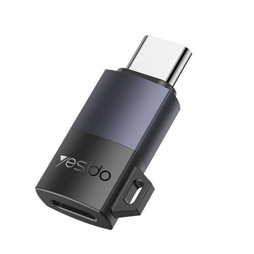 Adaptor Yesido OTG Adapter (GS28), Lightning to Type-C, 60W, Incarcare Rapida, 480Mpb/s, Aliaj Aluminiu, Plug&play, Gri