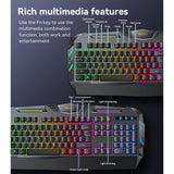 Tastatura Yesido Wireless Keyboard (KB21), pentru Gaming, Mechanical, Wired, cu RGB Light, 104 Full-key Layout, 1.5m, negru