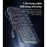 Tastatura Yesido Wireless Keyboard (KB21), pentru Gaming, Mechanical, Wired, cu RGB Light, 104 Full-key Layout, 1.5m, negru