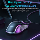 Mouse wireless Yesido Wired Gaming Mouse (KB20), cu RGB Light, DPI:1000-7200, USB, Windows/XP/7/8/10/11/MAC 05, 110cm, negru