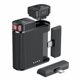 Microfon Yesido Lavalier Microphone 2in1 (KR19), Magnetic Button, CD-Quality Audio, 360° Omnidirectional, 600mAh, 2.4GHz, negru