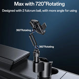 Suport auto Yesido Suport auto 2in1 (C273), Pahar Depozitare si Telefon Suport, Flexibil Viewing Angles, pentru 4.7 to 7.2inches Telefoane, negru