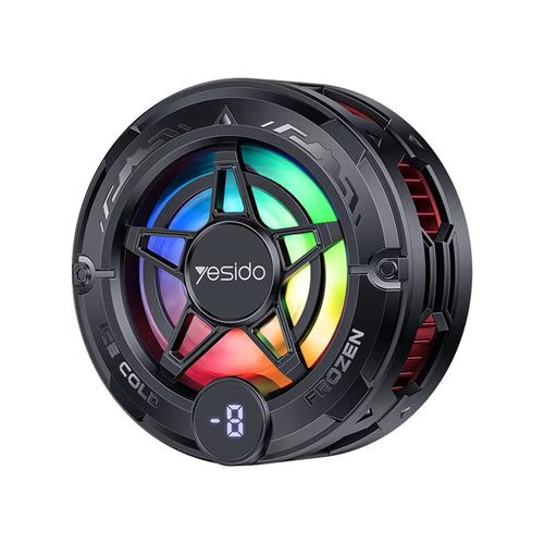 Cooler telefon Yesido Phone Cooler (C226), Semiconductor, Magnetic, Universal, Fast Cooling, cu RGB, Afisaj digital, gri