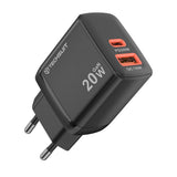 Incarcator retea Techsuit Duonix20W (CH2), Type-C, USB, Dual Travel Charger 20W, alb