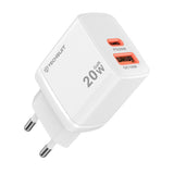 Incarcator retea Techsuit Duonix20W (CH2), Type-C, USB, Dual Travel Charger 20W, alb