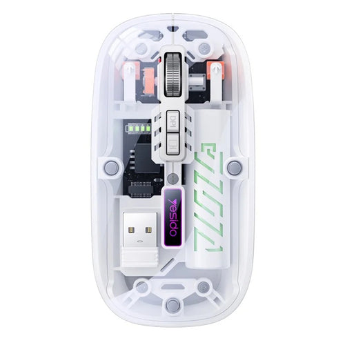 Mouse wireless Yesido Mouse wireless (KB29), Type-C, BT+ 2.4G Connection, 800/1200/1600DPI, 400mAh, alb